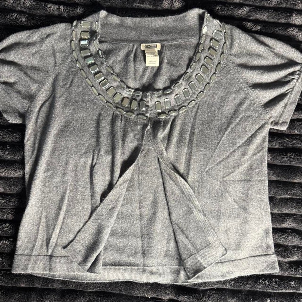 Route 66 bling neck short sleeve cardigan in size medium